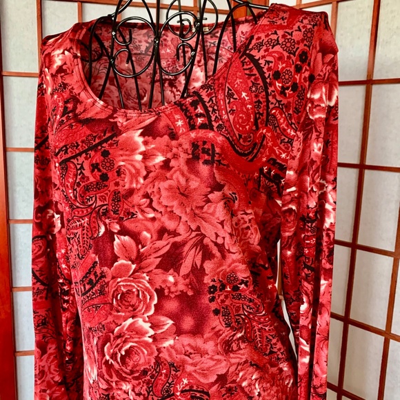 Miss Understood Floral Paisley Stretch Blouse - Picture 3 of 5